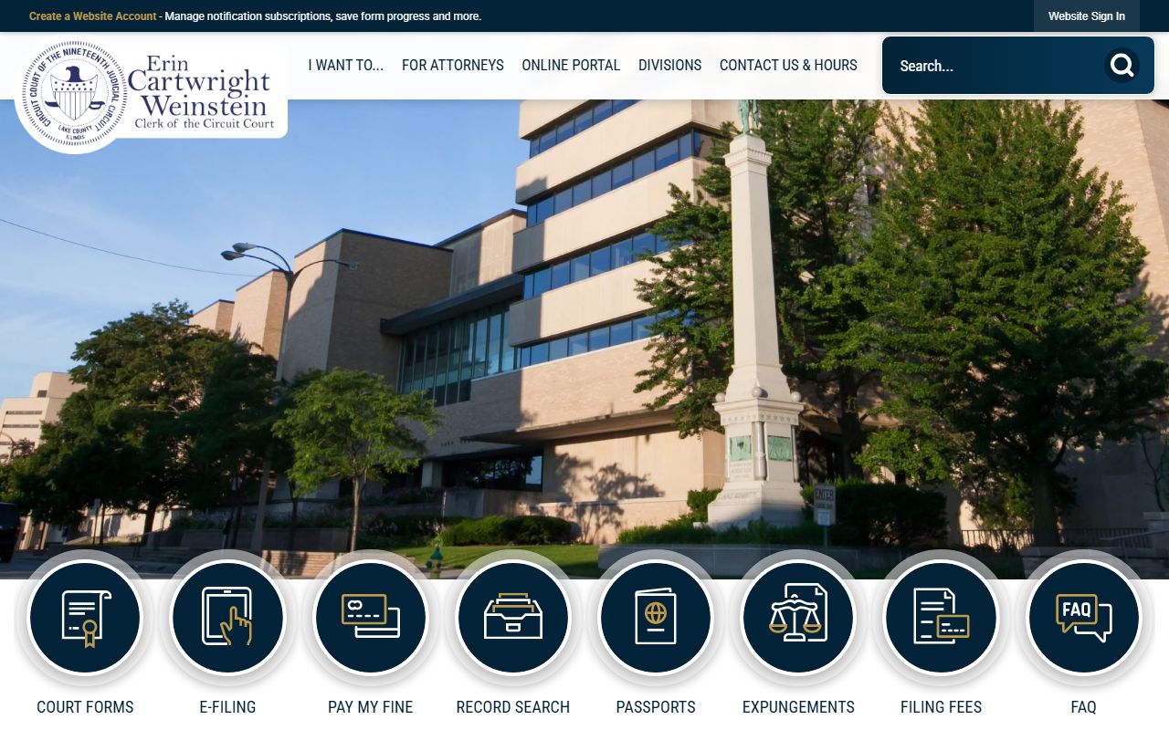 Lake County Circuit Clerk home page