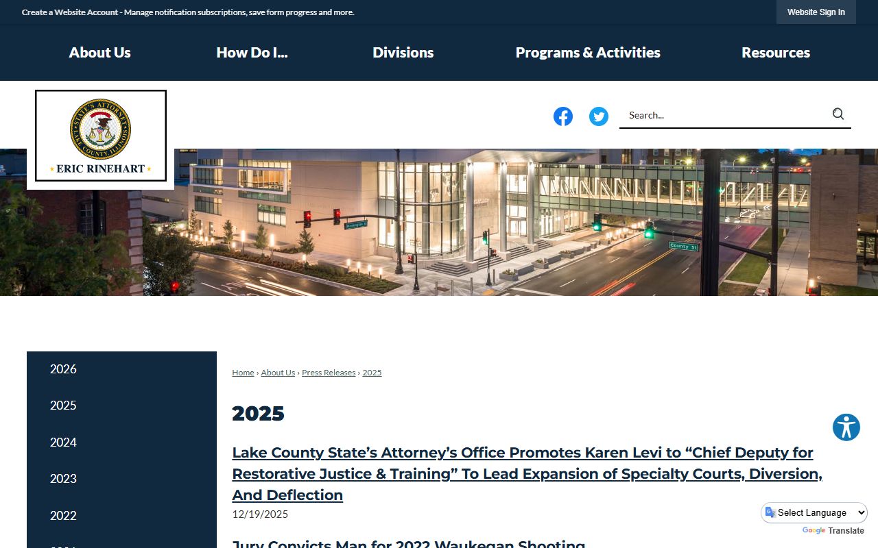 Lake County State's Attorney 2025 news archive