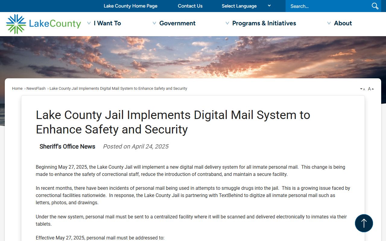 Lake County Sheriff news alert tied to releases